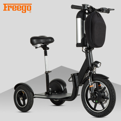 Skuter Mobilitas Bermotor Hitam, Skuter Mobilitas Orang Tua 100kg Beban Maks