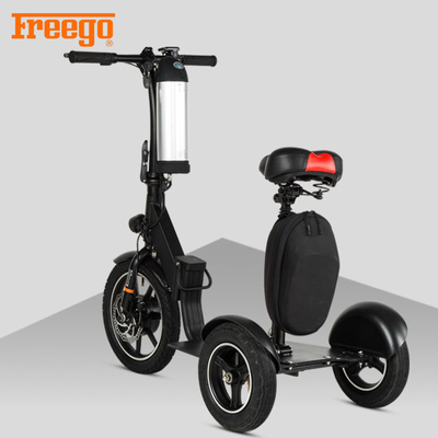 Skuter Mobilitas Bermotor Hitam, Skuter Mobilitas Orang Tua 100kg Beban Maks