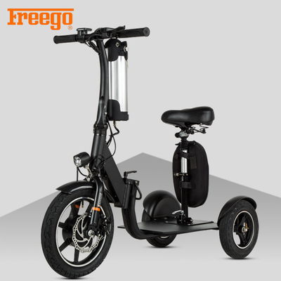 Skuter Mobilitas Bermotor Hitam, Skuter Mobilitas Orang Tua 100kg Beban Maks