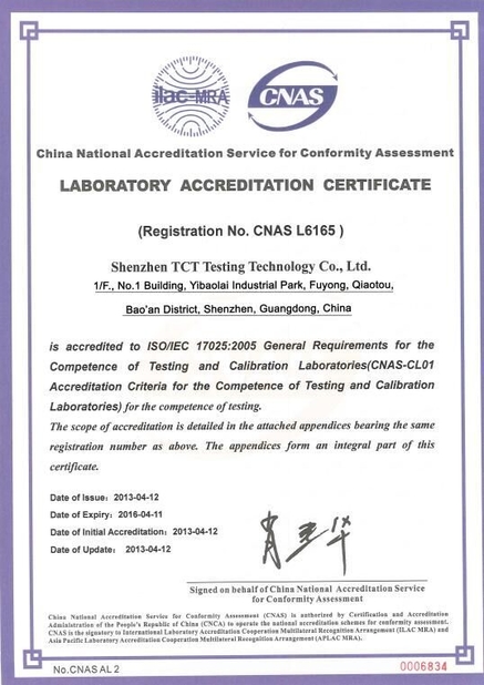 Cina Freego High-Tech Corporation Limited Co., Ltd. Sertifikasi