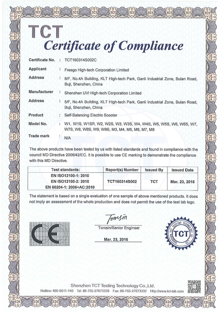 Cina Freego High-Tech Corporation Limited Co., Ltd. Sertifikasi